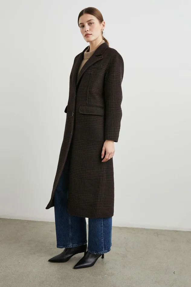 Rails Jackets and Coats Women GALLERY COAT Espresso Houndstooth