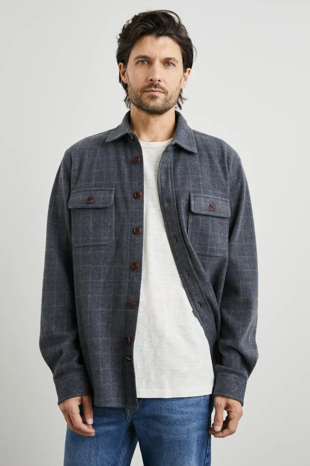 Rails Shirts Men ALDER SHIRT Navy Jaspe Check