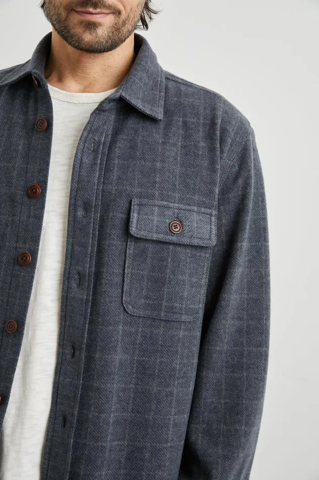 Rails Shirts Men ALDER SHIRT Navy Jaspe Check