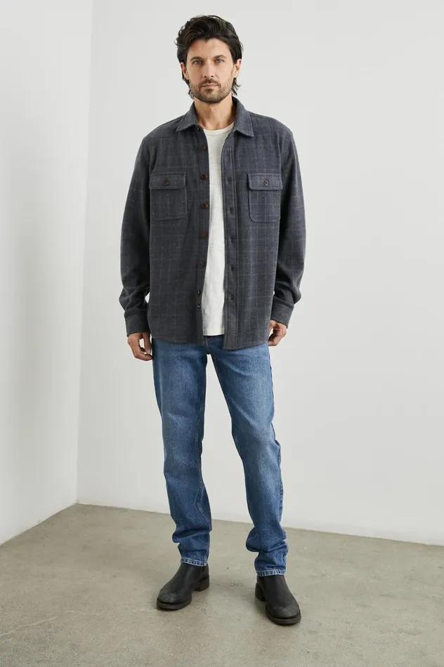 Rails Shirts Men ALDER SHIRT Navy Jaspe Check