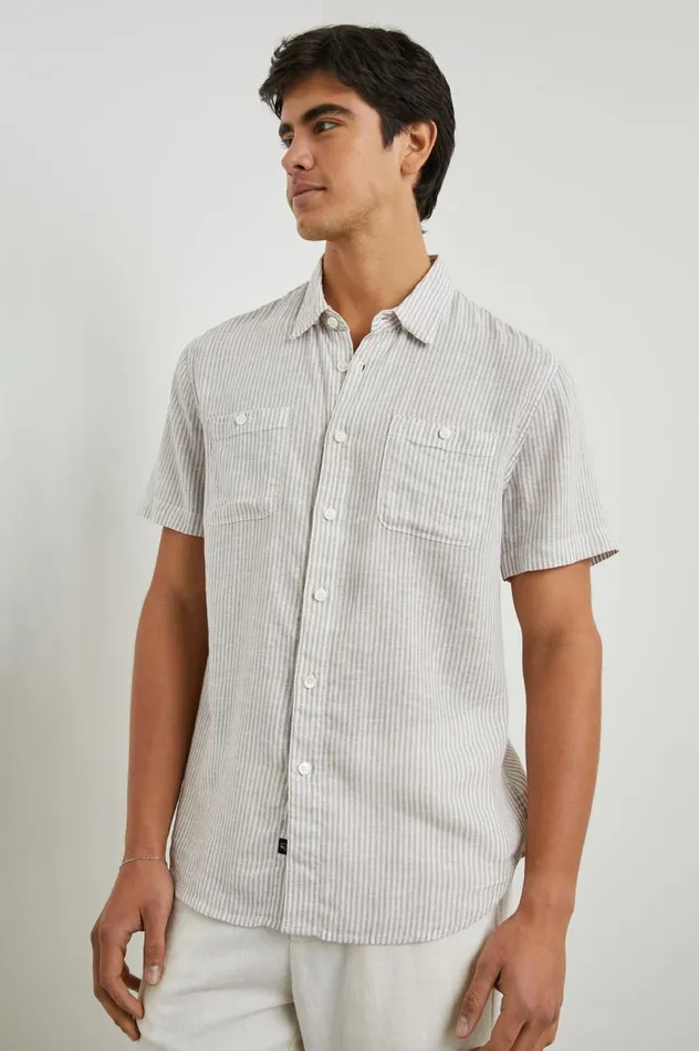 Rails Shirts Men WALKER SHIRT Ghurka White Railroad