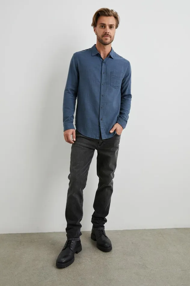 Rails Shirts Men WYATT SHIRT Sea Blue
