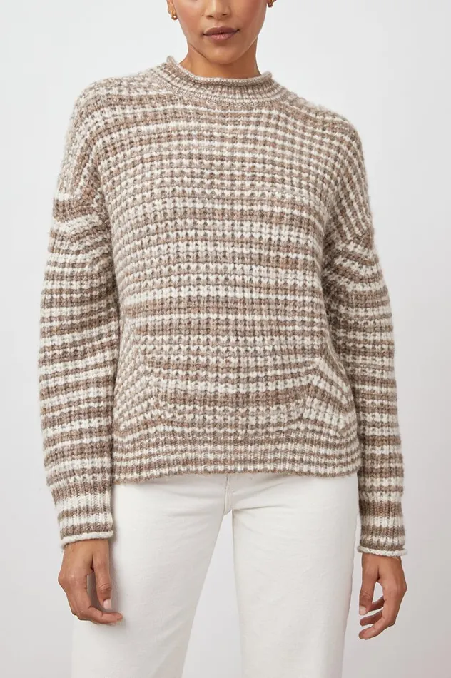 Rails Sweaters Women ECHO SWEATER Brown White Space Dye