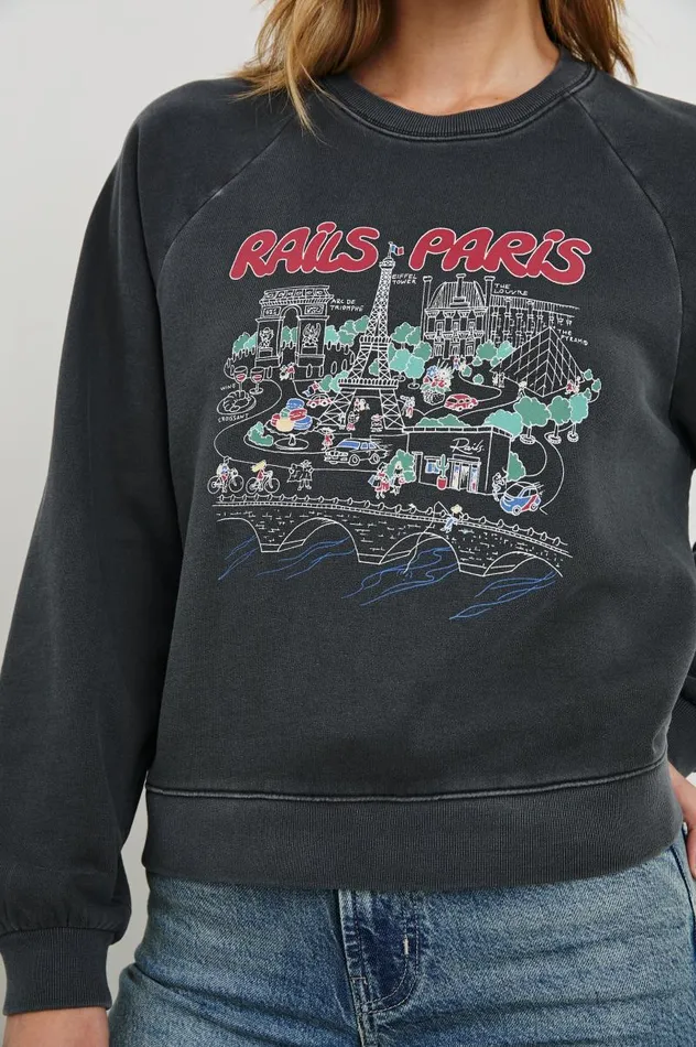 Rails Sweaters Women VINTAGE RAGLAN SWEATSHIRT Rails Paris Map