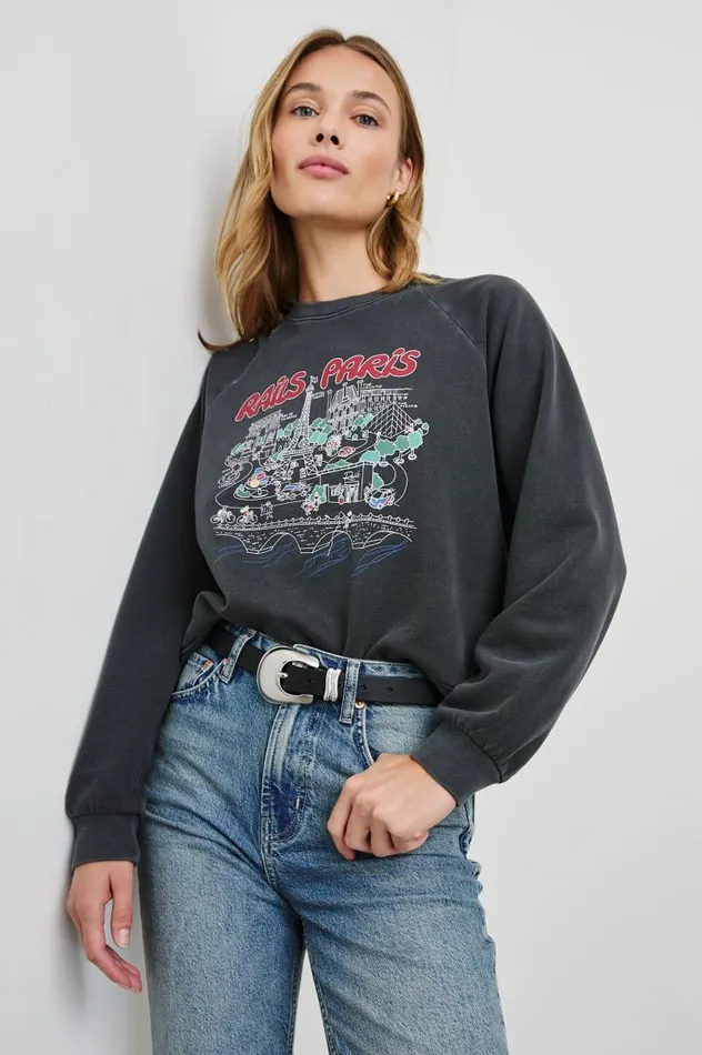 Rails Sweaters Women VINTAGE RAGLAN SWEATSHIRT Rails Paris Map