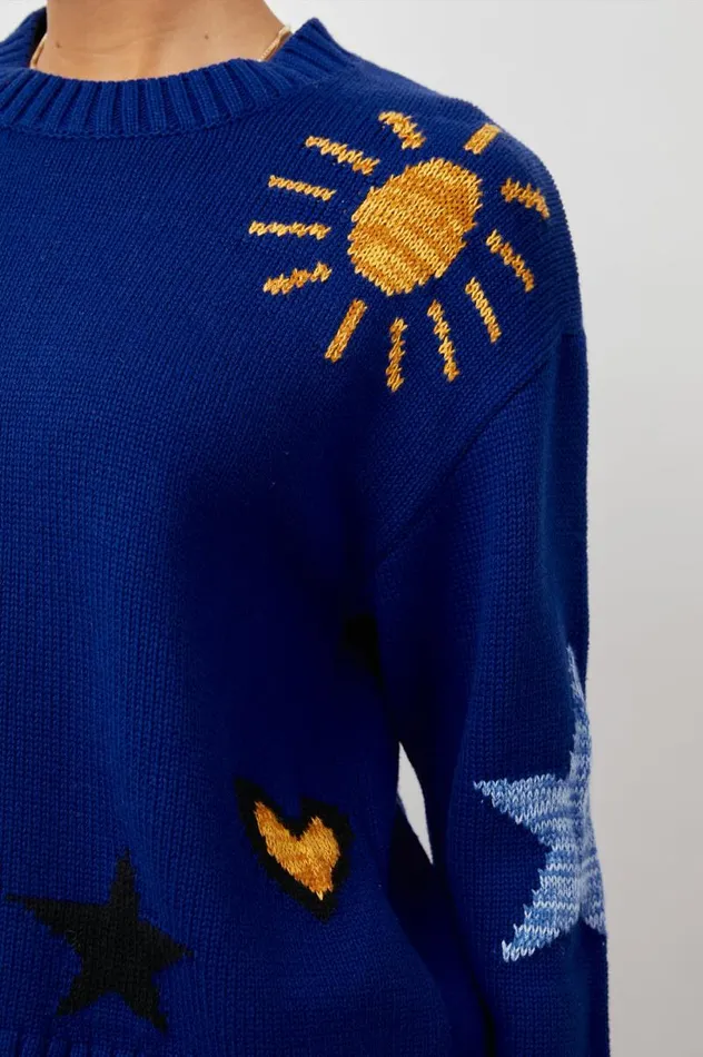 Rails Sweaters Women ZOEY SWEATER Cobalt Gold Galaxy