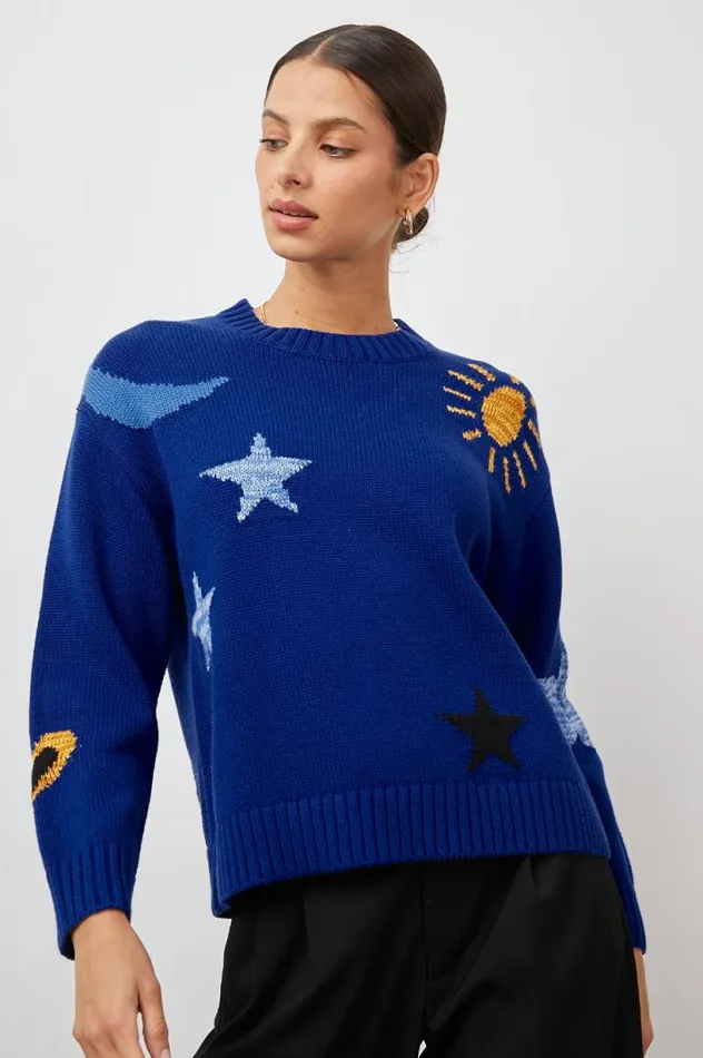 Rails Sweaters Women ZOEY SWEATER Cobalt Gold Galaxy