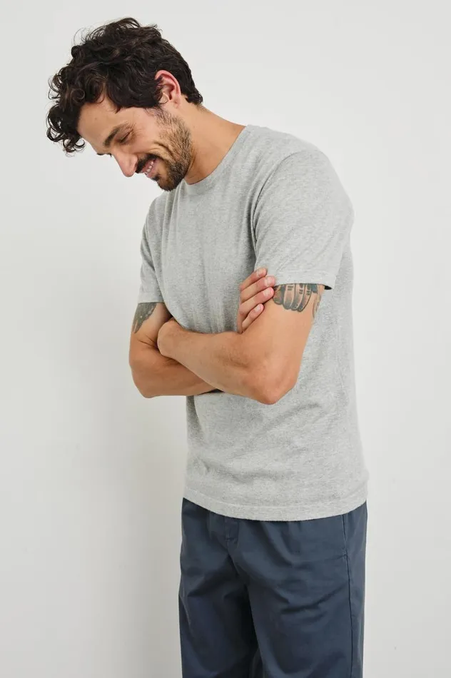 Rails TShirts and Thermals Men MASON COTTON CASHMERE TSHIRT Heather Grey