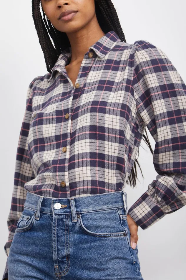 Rails Tops Women ANGELICA SHIRT Almond Pink Navy