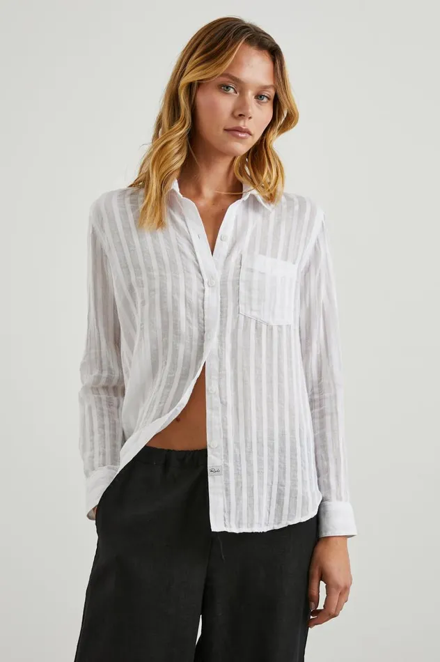 Rails Tops Women CHARLI SHIRT White Shadow Stripe