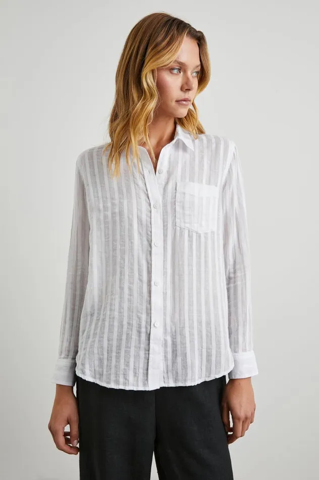 Rails Tops Women CHARLI SHIRT White Shadow Stripe