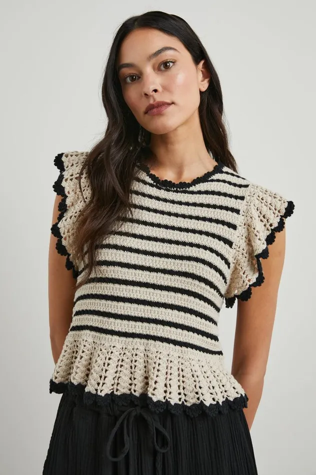 Rails Tops Women COEN TOP Oatmeal Black