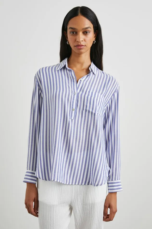 Rails Tops Women ELLE SHIRT Blue White Stripe
