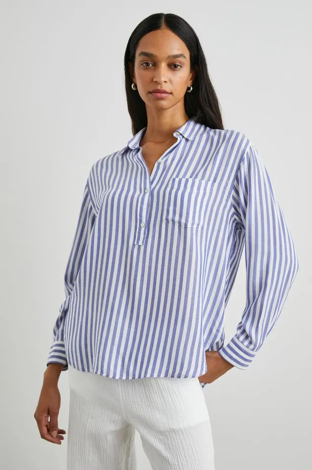 Rails Tops Women ELLE SHIRT Blue White Stripe