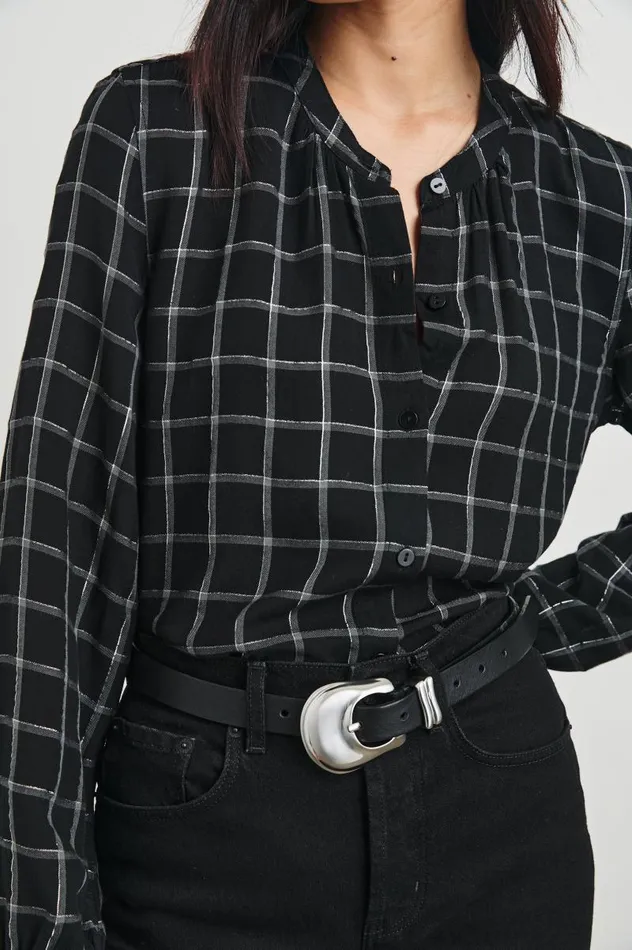 Rails Tops Women ELOISE SHIRT Silver Charcoal Onyx