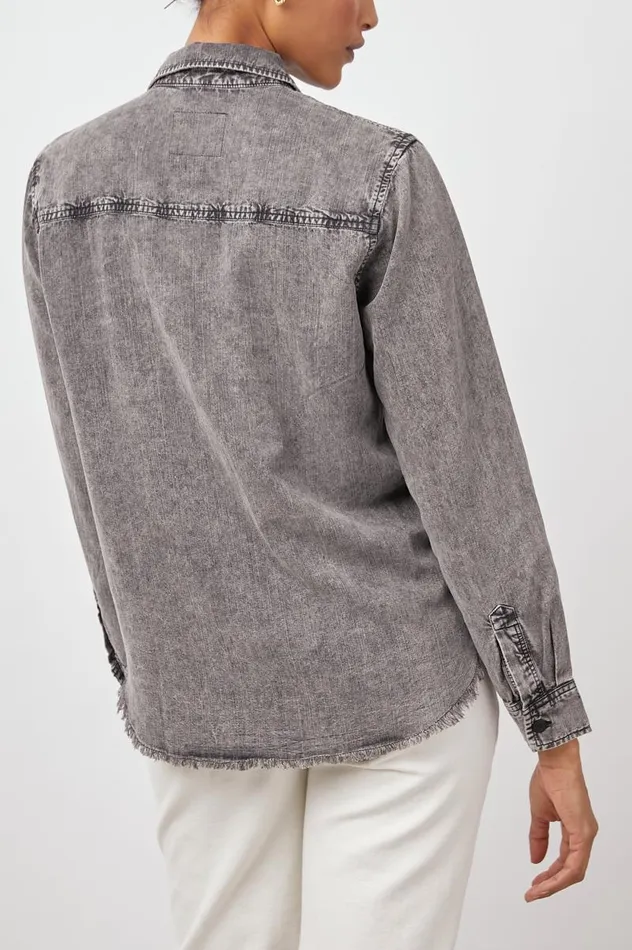 Rails Tops Women HENRY SHIRT Black Acid Wash