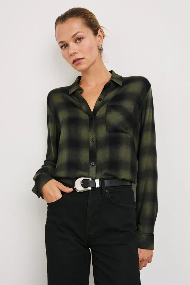 Rails Tops Women HUNTER SHIRT Olive Shadow Onyx