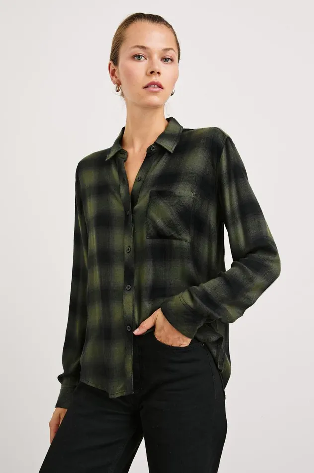 Rails Tops Women HUNTER SHIRT Olive Shadow Onyx