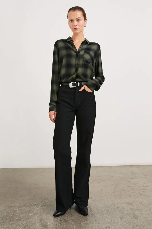 Rails Tops Women HUNTER SHIRT Olive Shadow Onyx