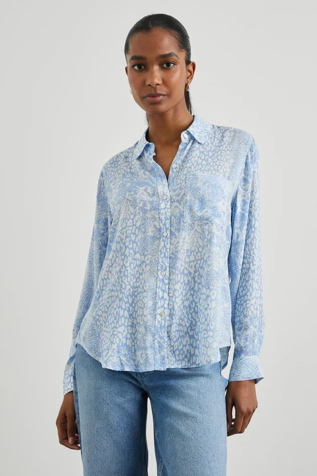 Rails Tops Women JOSEPHINE SHIRT Aqua Mixed Animals