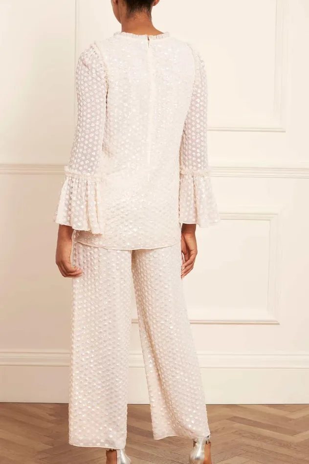 Raindrop Gloss Trousers Champagne Women Needle and Thread Trousers