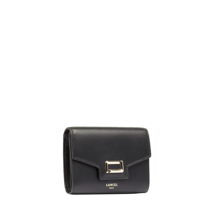 Rectangular Flap Compact Wallet Black Women Lancel Wallet