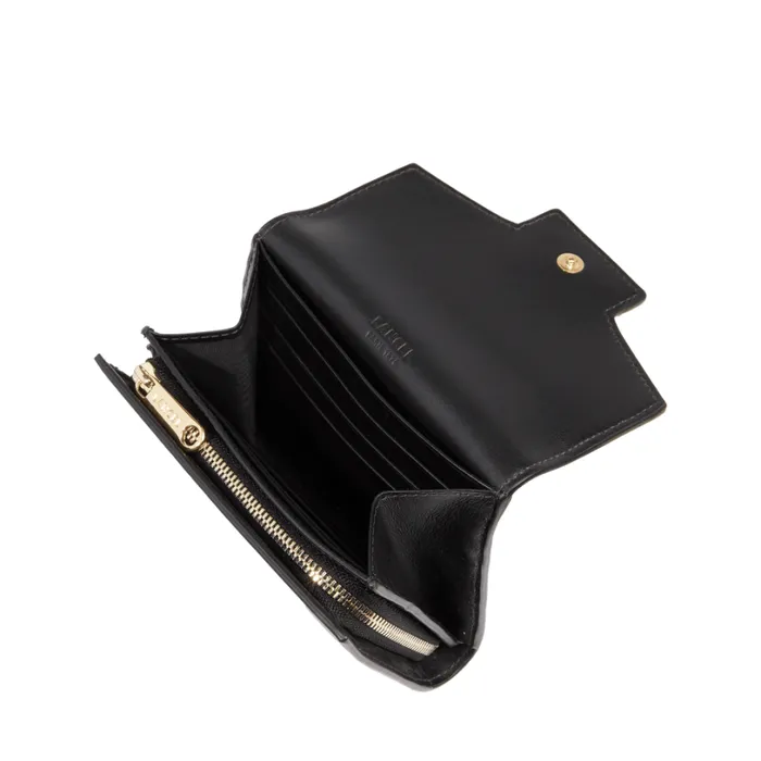Rectangular Flap Compact Wallet Black Women Lancel Wallet