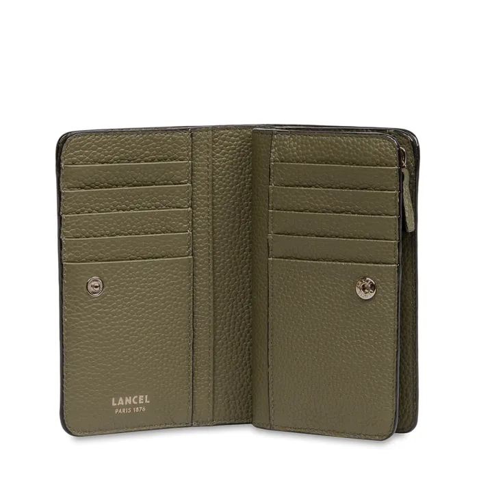 Rectangular Zip Compact Wallet Dark Khakidark Khaki Women Lancel Wallet