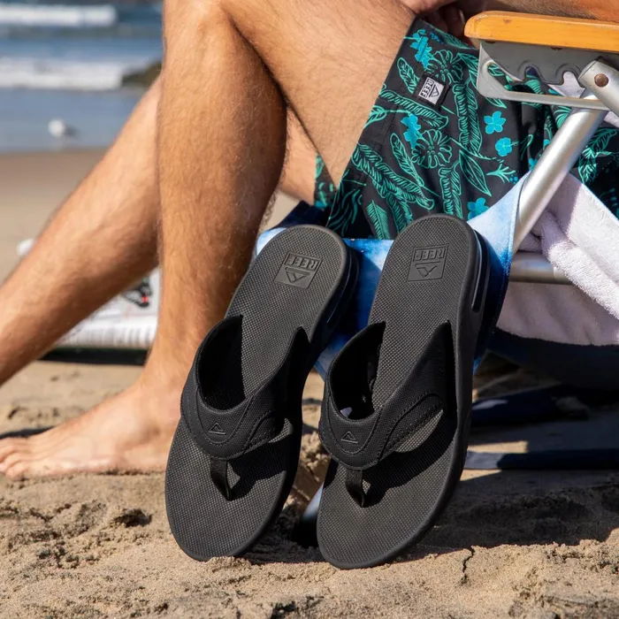 Reef Flip Flops Men Fanning All Black