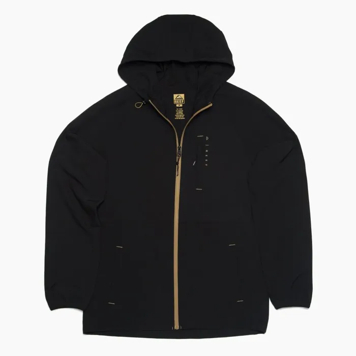 Reef Surf Shirts and UPF Apparel Men Garvey Upf 40 Full Zip Jacket Caviar Reef Surf Shirts and UPF Apparel Men Garvey Upf 40 Full Zip Jacket Caviar