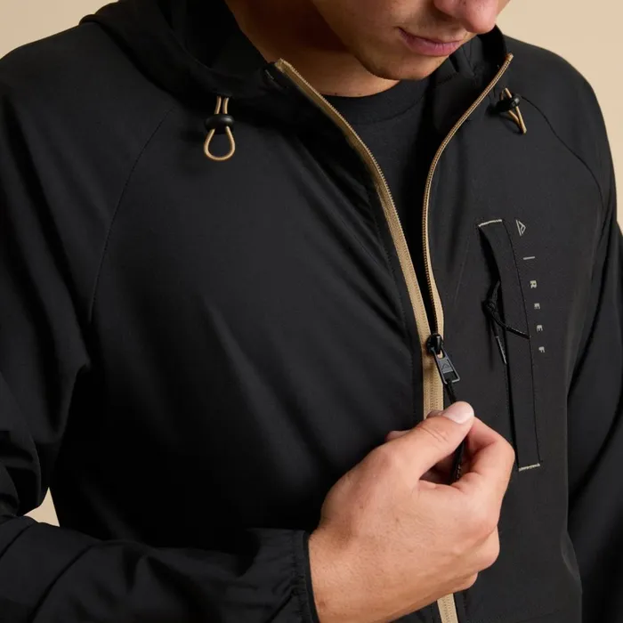 Reef Surf Shirts and UPF Apparel Men Garvey Upf 40 Full Zip Jacket Caviar Reef Surf Shirts and UPF Apparel Men Garvey Upf 40 Full Zip Jacket Caviar
