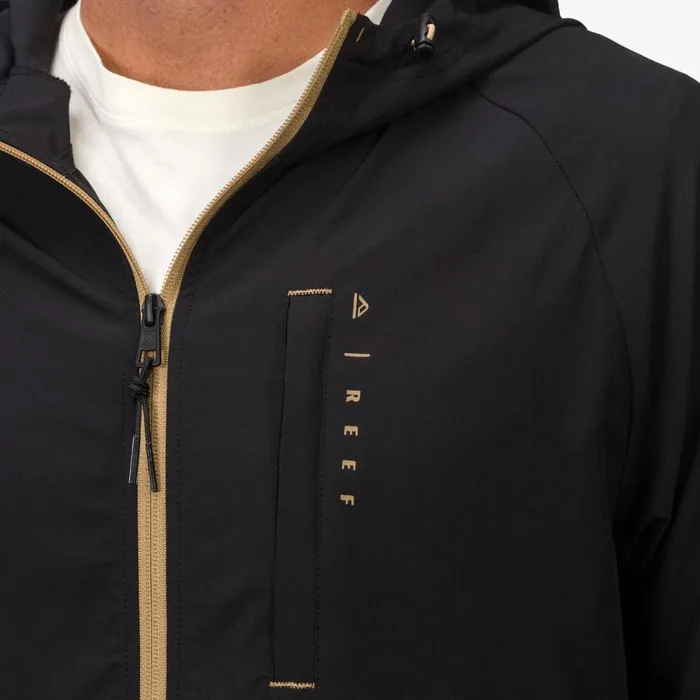 Reef Surf Shirts and UPF Apparel Men Garvey Upf 40 Full Zip Jacket Caviar Reef Surf Shirts and UPF Apparel Men Garvey Upf 40 Full Zip Jacket Caviar