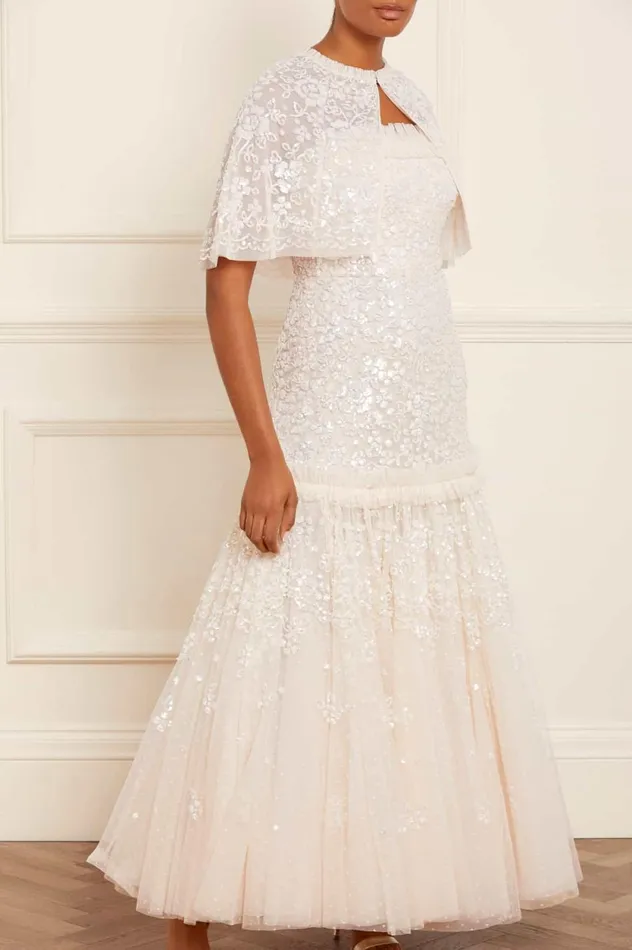 Regal Rose Gloss Short Open Cape Champagne Women Needle and Thread Capes