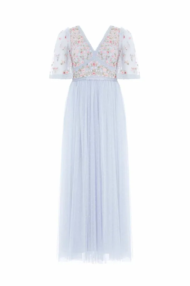 Ribbon Bouquet Bodice Midaxi Dress Blue Women Needle and Thread Dresses