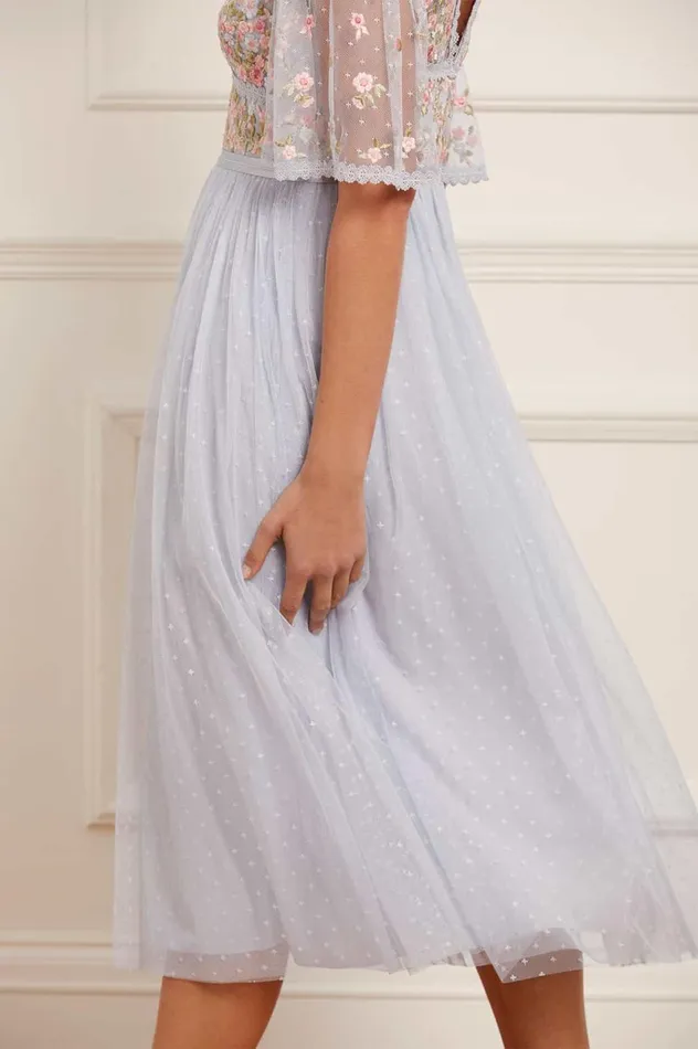 Ribbon Bouquet Bodice Midaxi Dress Blue Women Needle and Thread Dresses