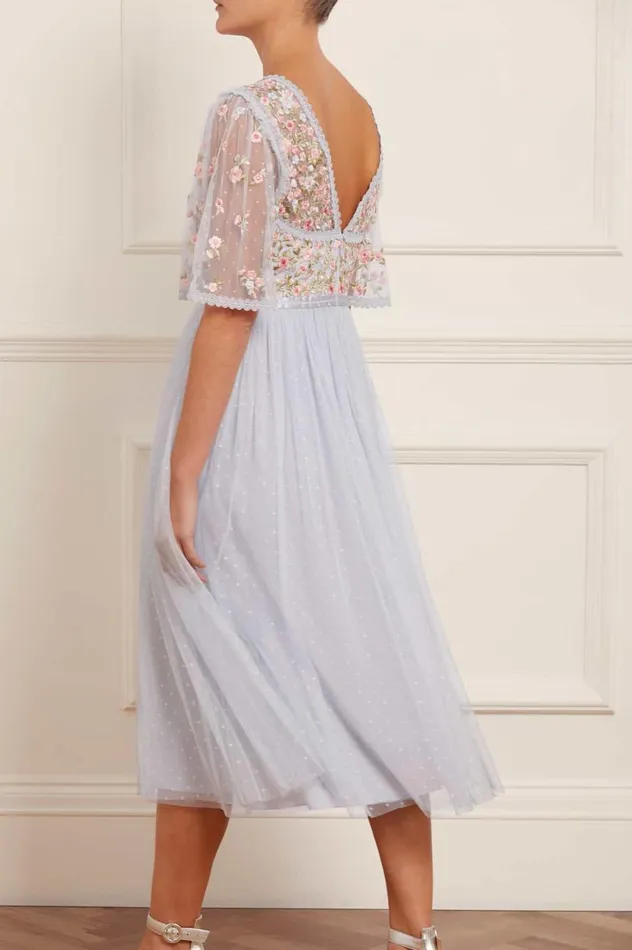 Ribbon Bouquet Bodice Midaxi Dress Blue Women Needle and Thread Dresses