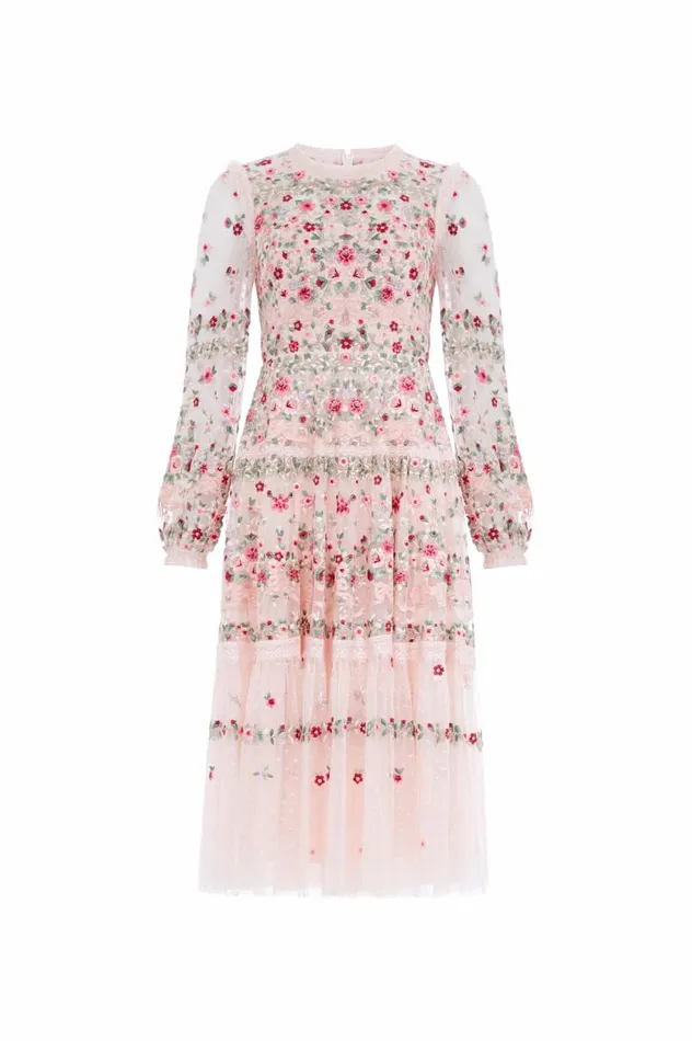 Ribbon Bouquet Midaxi Dress Pink Women Needle and Thread Dresses