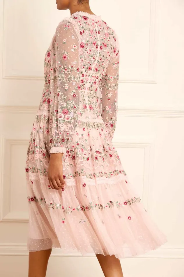 Ribbon Bouquet Midaxi Dress Pink Women Needle and Thread Dresses