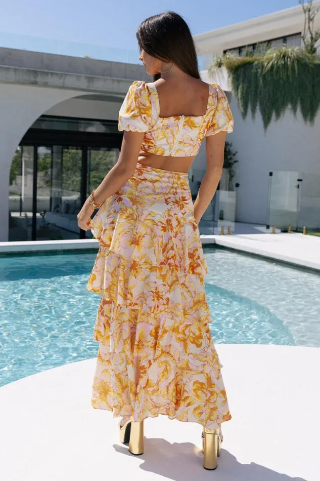 Runaway The Label Crops Shop Tropicana Top 8211 Citrus Floral Runaway The Label Crops Shop Tropicana Top 8211 Citrus Floral