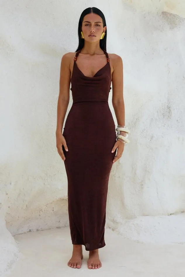 Runaway The Label Maxi Shop ENORA MAXI DRESS 8211 ESPRESSO