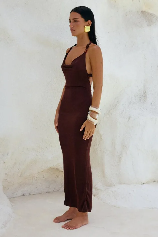 Runaway The Label Maxi Shop ENORA MAXI DRESS 8211 ESPRESSO