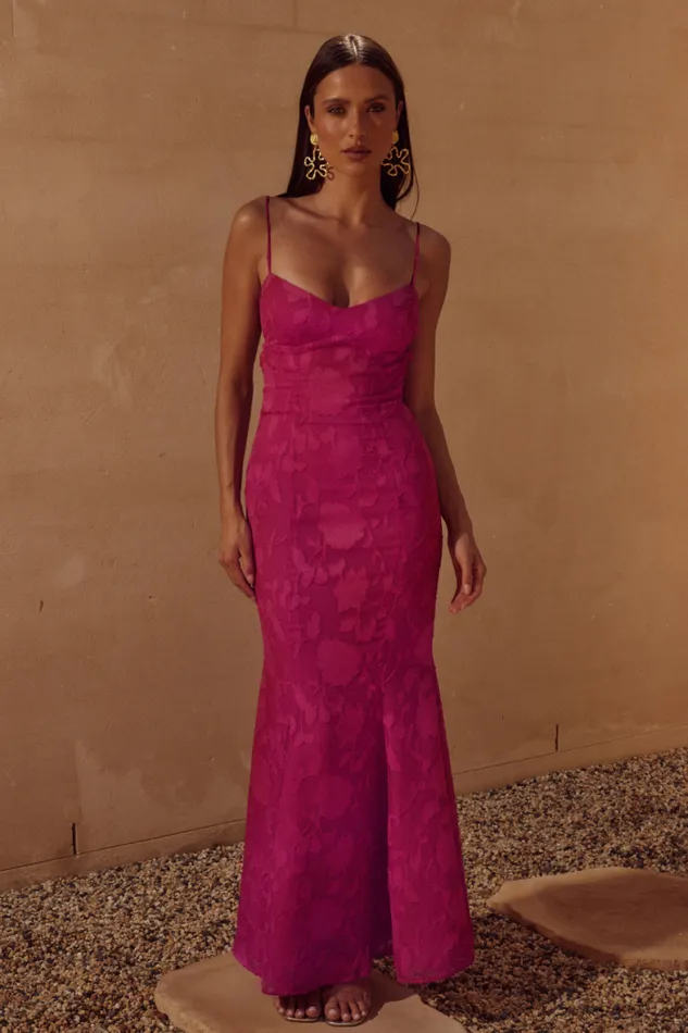 Runaway The Label Maxi Shop FLORENZA MAXI DRESS 8211 FUCHSIA