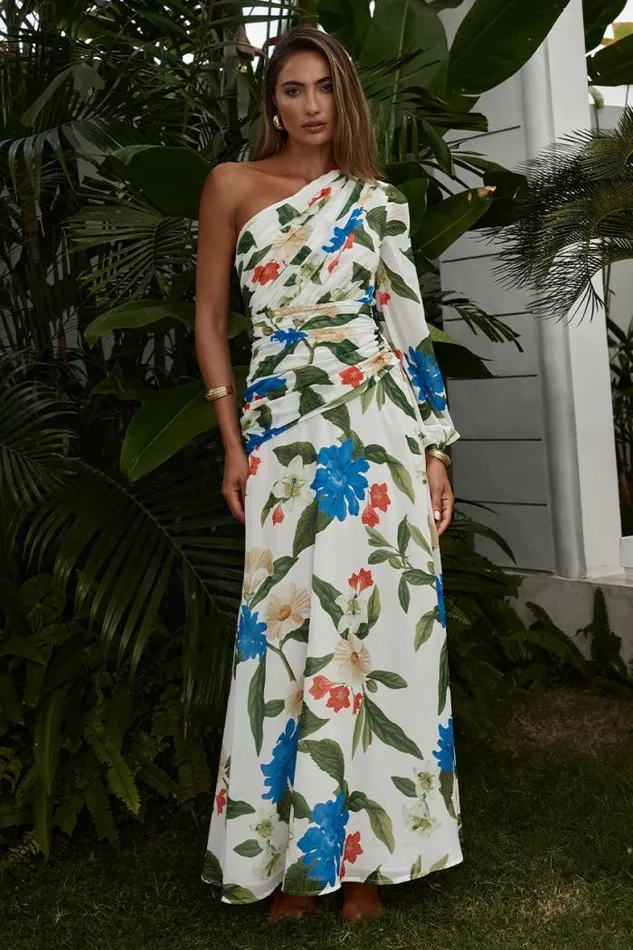 Runaway The Label Maxi Shop FLORIA MAXI DRESS 8211 WHITE FLORAL