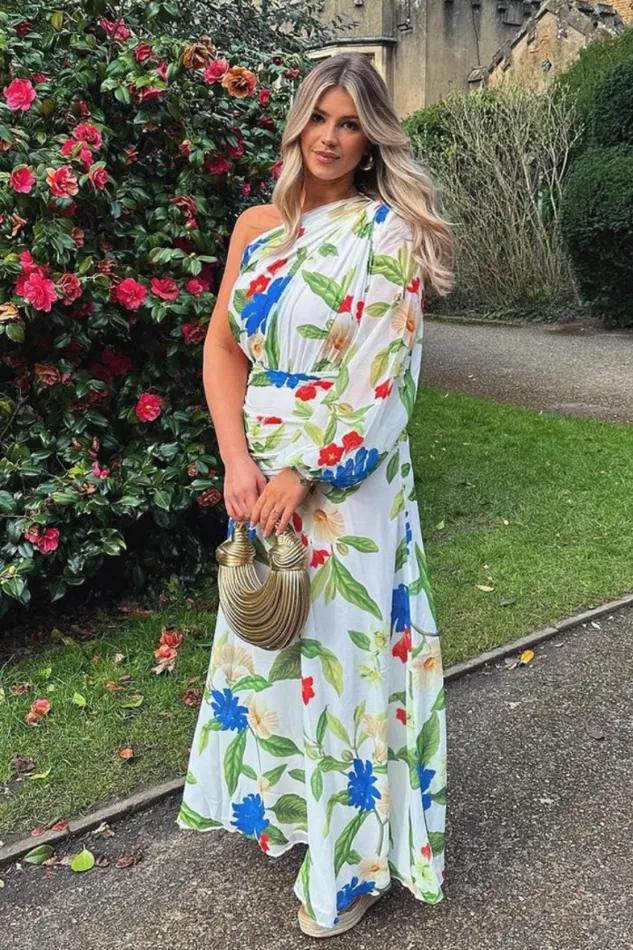 Runaway The Label Maxi Shop FLORIA MAXI DRESS 8211 WHITE FLORAL