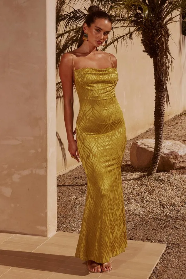 Runaway The Label Maxi Shop LAFAYETTE MAXI DRESS 8211 CHARTREUSE