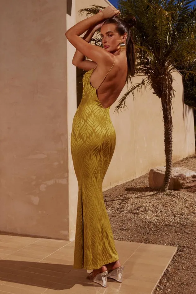 Runaway The Label Maxi Shop LAFAYETTE MAXI DRESS 8211 CHARTREUSE