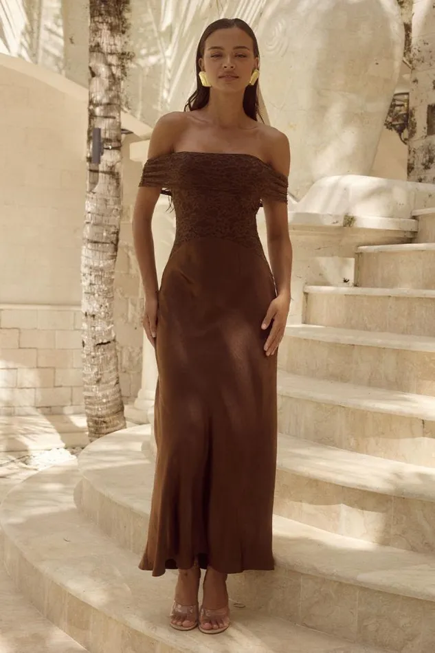 Runaway The Label Midi Shop AMORET MIDI DRESS 8211 ESPRESSO