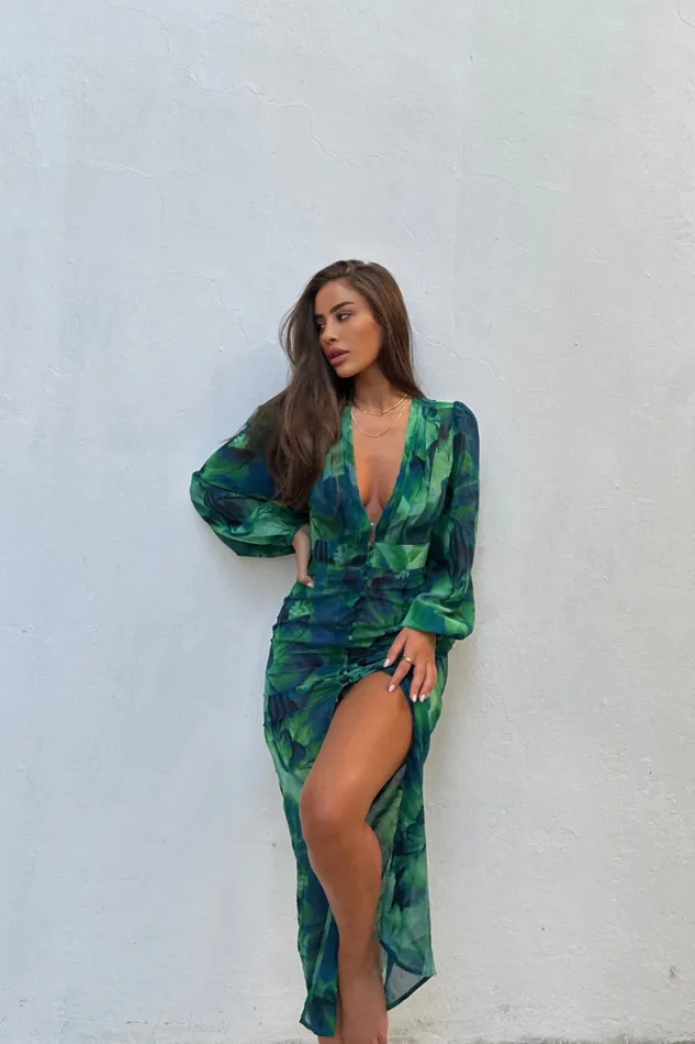 Runaway The Label Midi Shop Calista Midi Dress 8211 Green