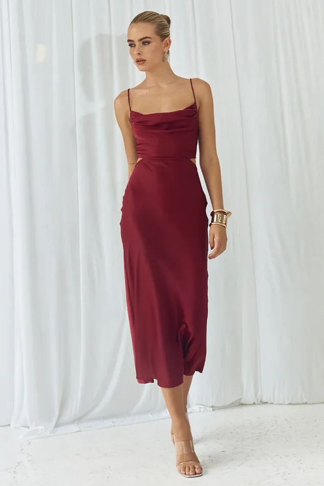 Runaway The Label Midi Shop CHARIS SLIP DRESS 8211 WINE Runaway The Label Midi Shop CHARIS SLIP DRESS 8211 WINE