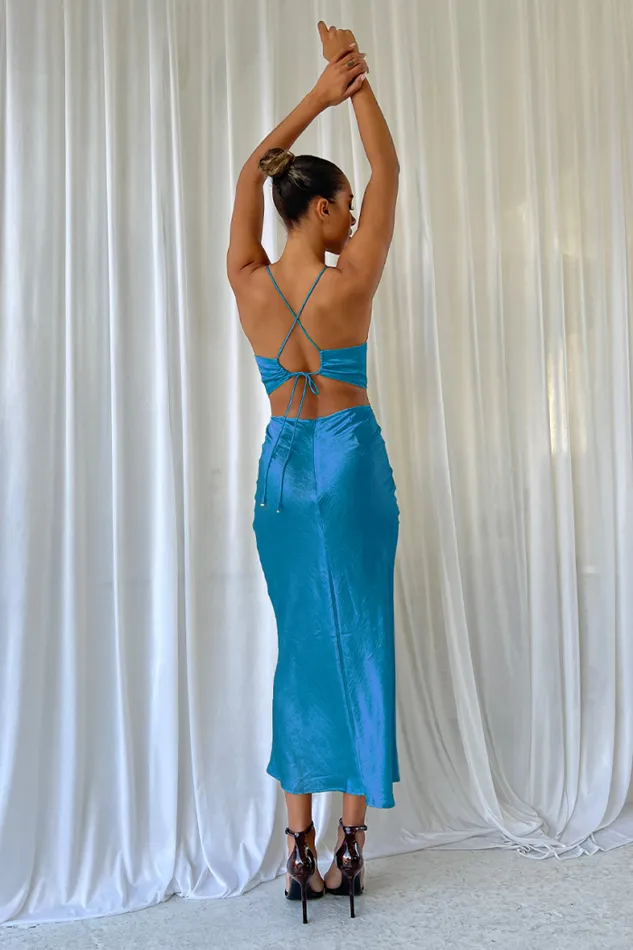 Runaway The Label Midi Shop Chaya Slip Dress 8211 Ocean